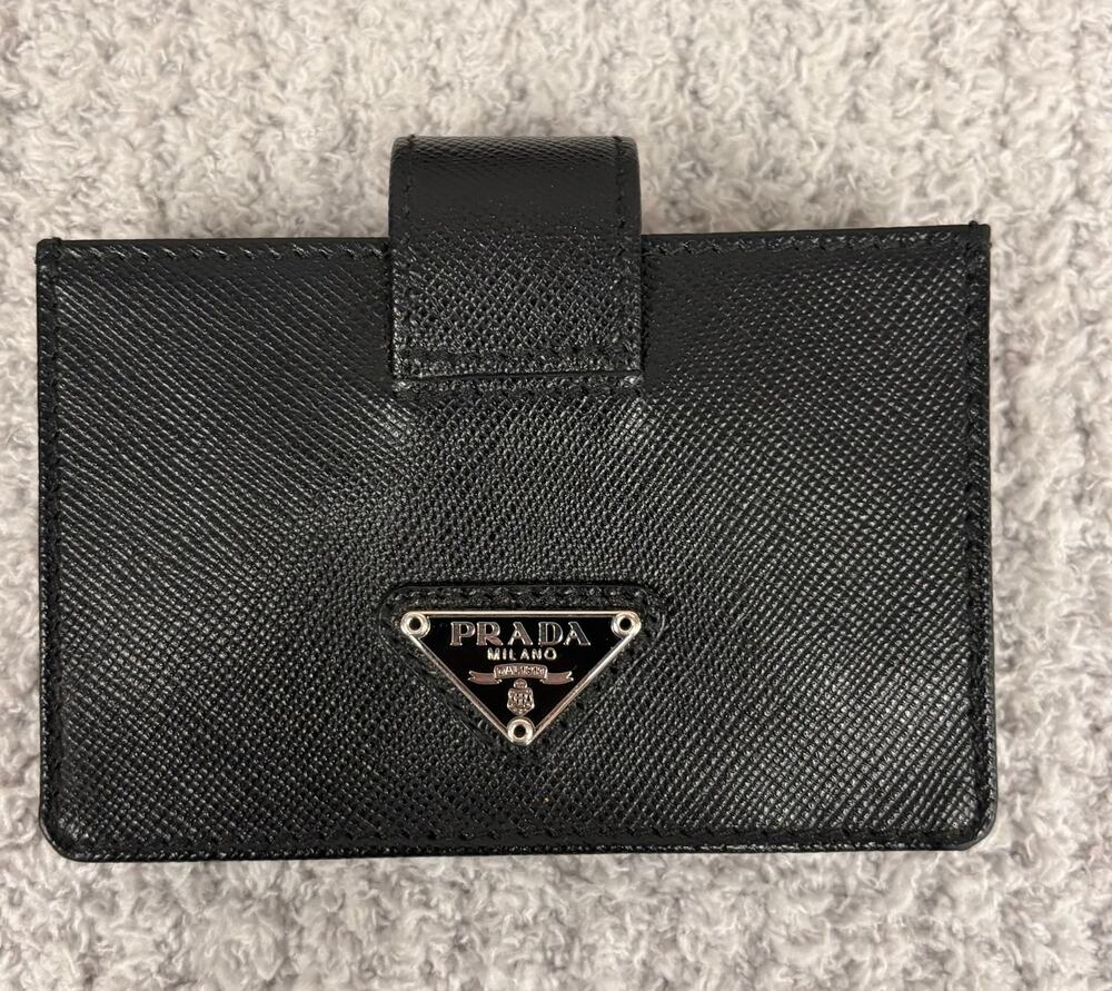 Prada Black Saffiano Leather Card Holder #81991